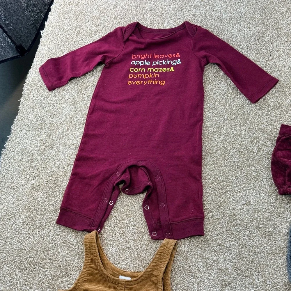 Baby Girl Clothes Lot 0-3M Old Navy Cat & Jack Corduroy Waffle Knit Seasonal 6pc
